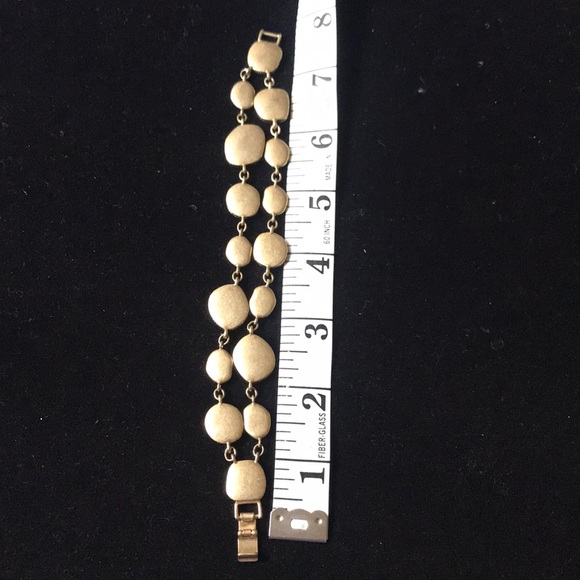 Chunky Double Layers Gold Tone Bracelet - Picture 4 of 5